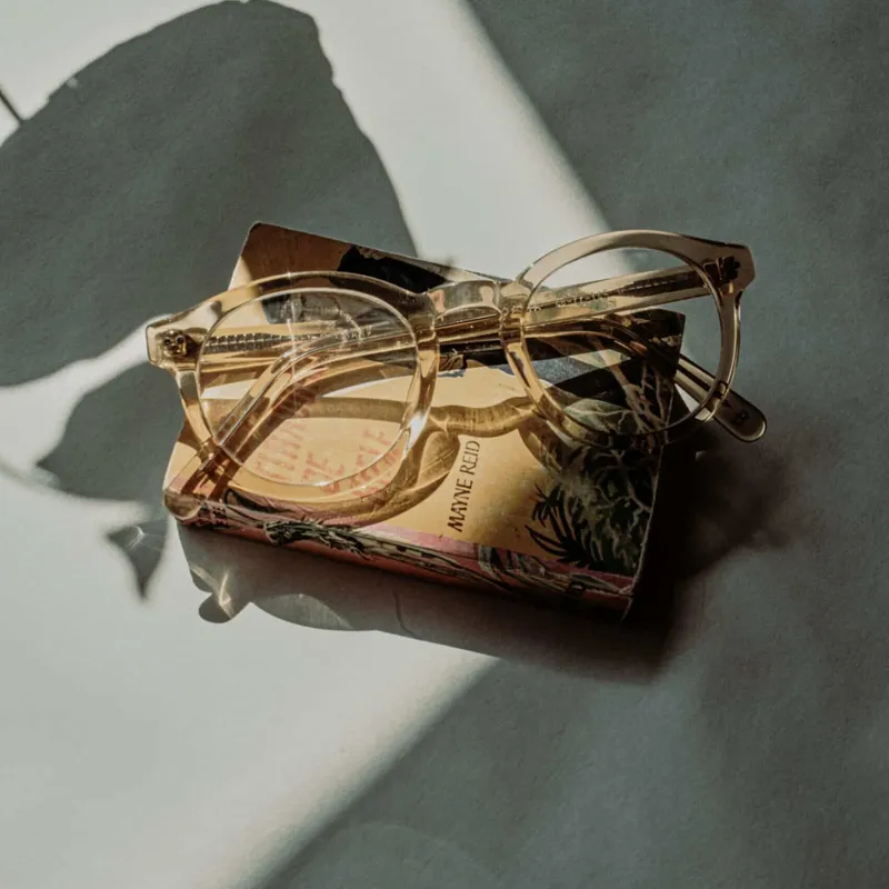 Lunettes posées sur un étui
